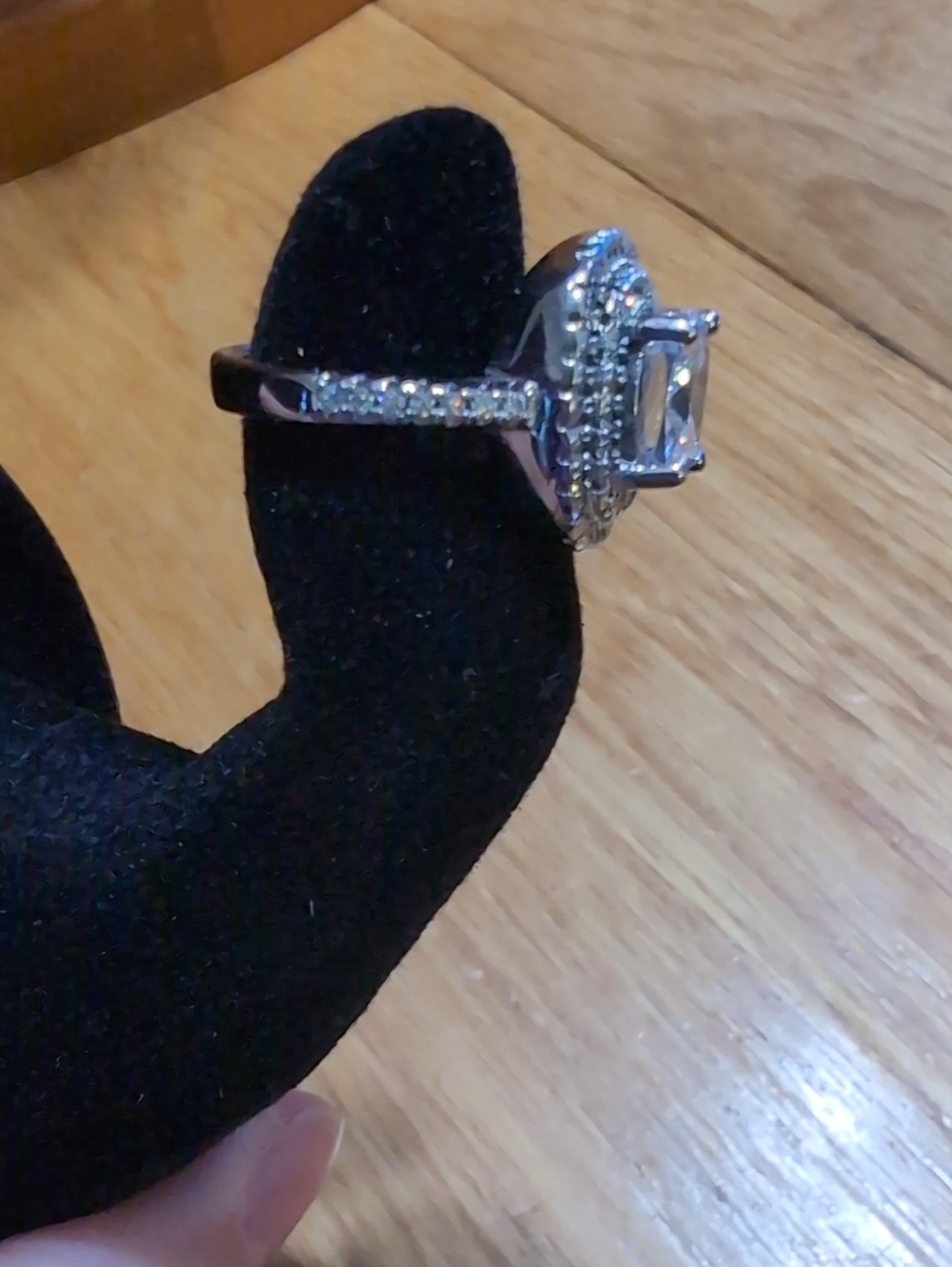 Cushion-Cut Halo Cocktail Ring - Clear Crystal - Picture 3 of 3